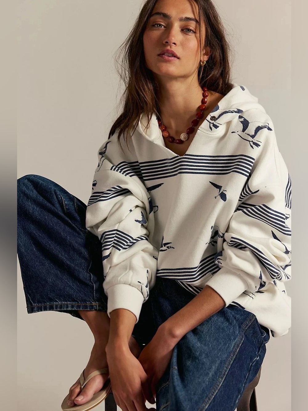 We The Free It’s A Vibe Printed Hoodie~ Sea Call Combo